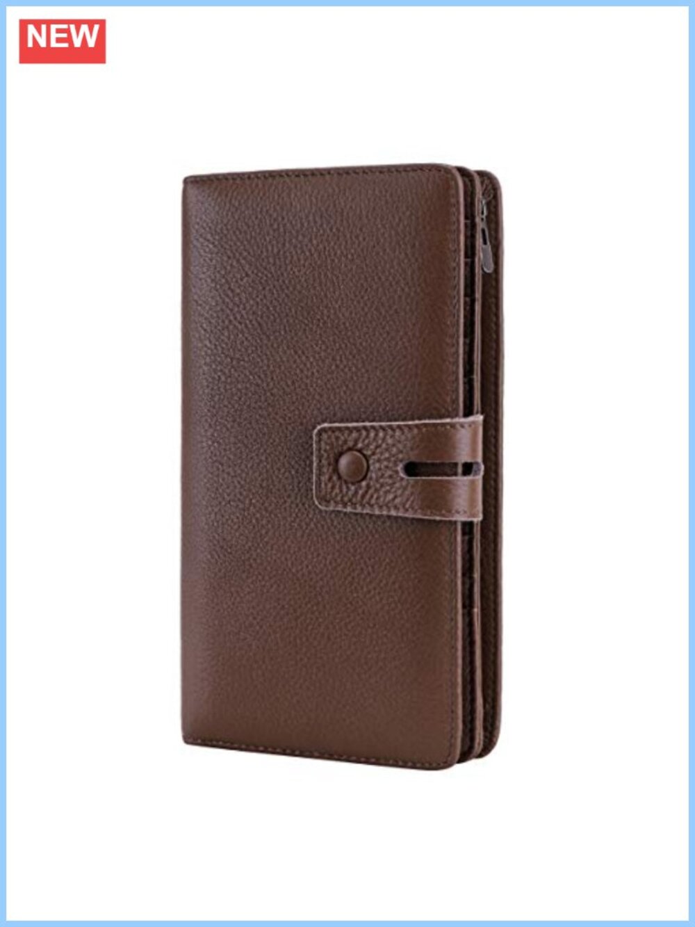 Genuine Leather RFID Blocking Wallet Checkbook Holder Large Capacity
